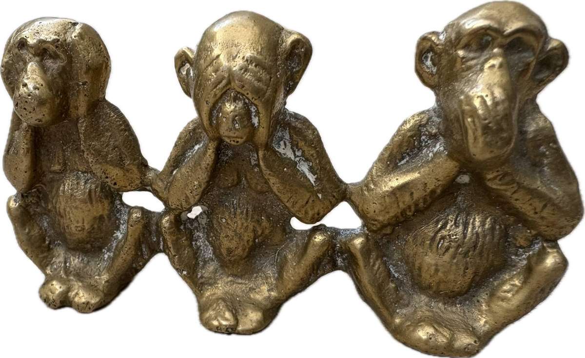 Vintage Brass three wise monkeys
