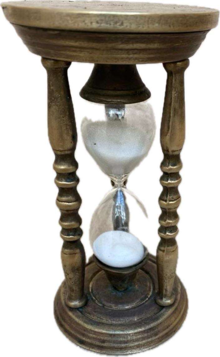Vintage brass 5 minute hourglass
