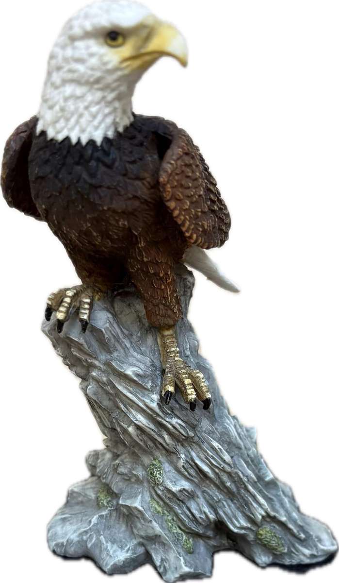 Bald eagle sculpture on marble base crystal cathedral Eagles club 2004 10 inch , 25 cm
