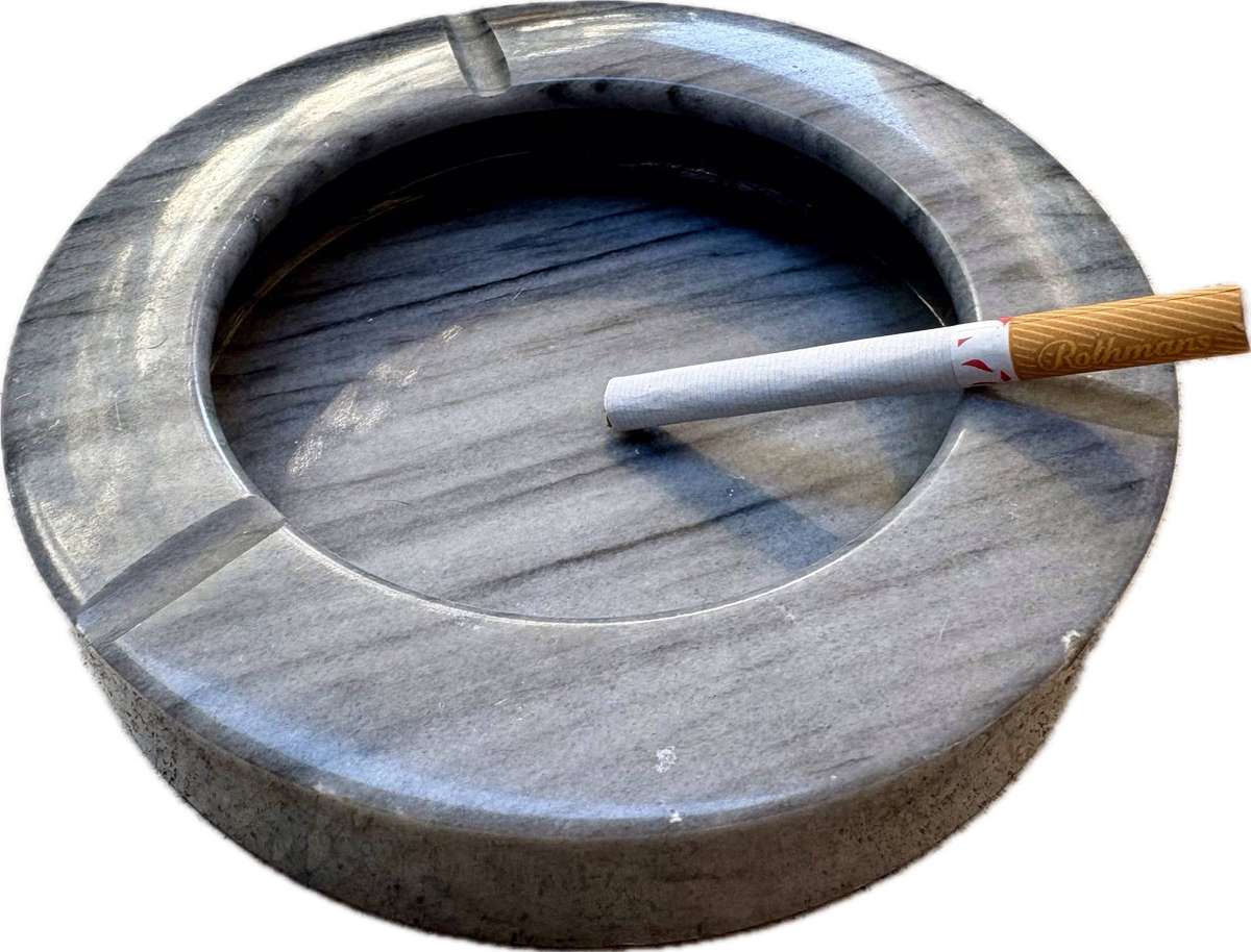 Vintage marble designer ashtray grey
