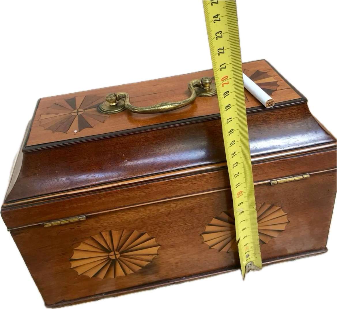 Antique inlaid writing box desktop walnut  stationary box