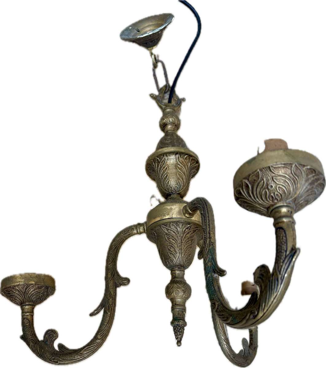 Vintage brass chandelier 3 arm
