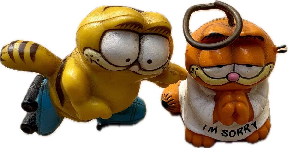 Vintage Garfield pvc figure pair United feature syndicate
