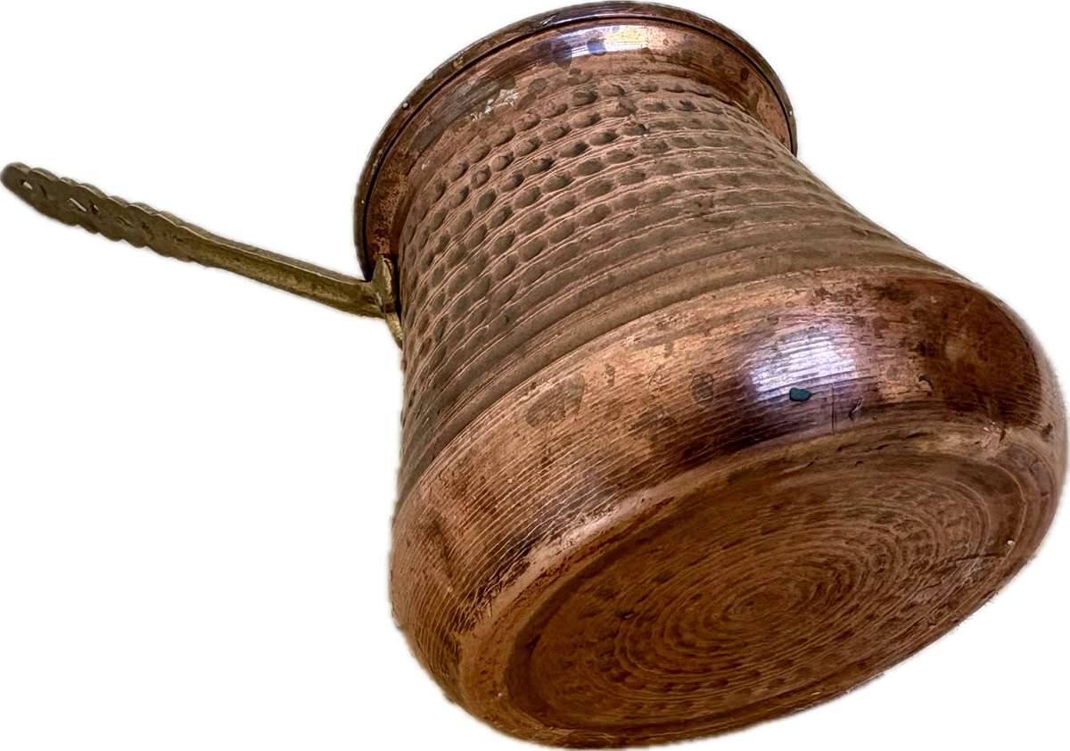 antique hammered copper Arabic Turkish coffee pot kettle ladle pourer briki ibrik 400ml