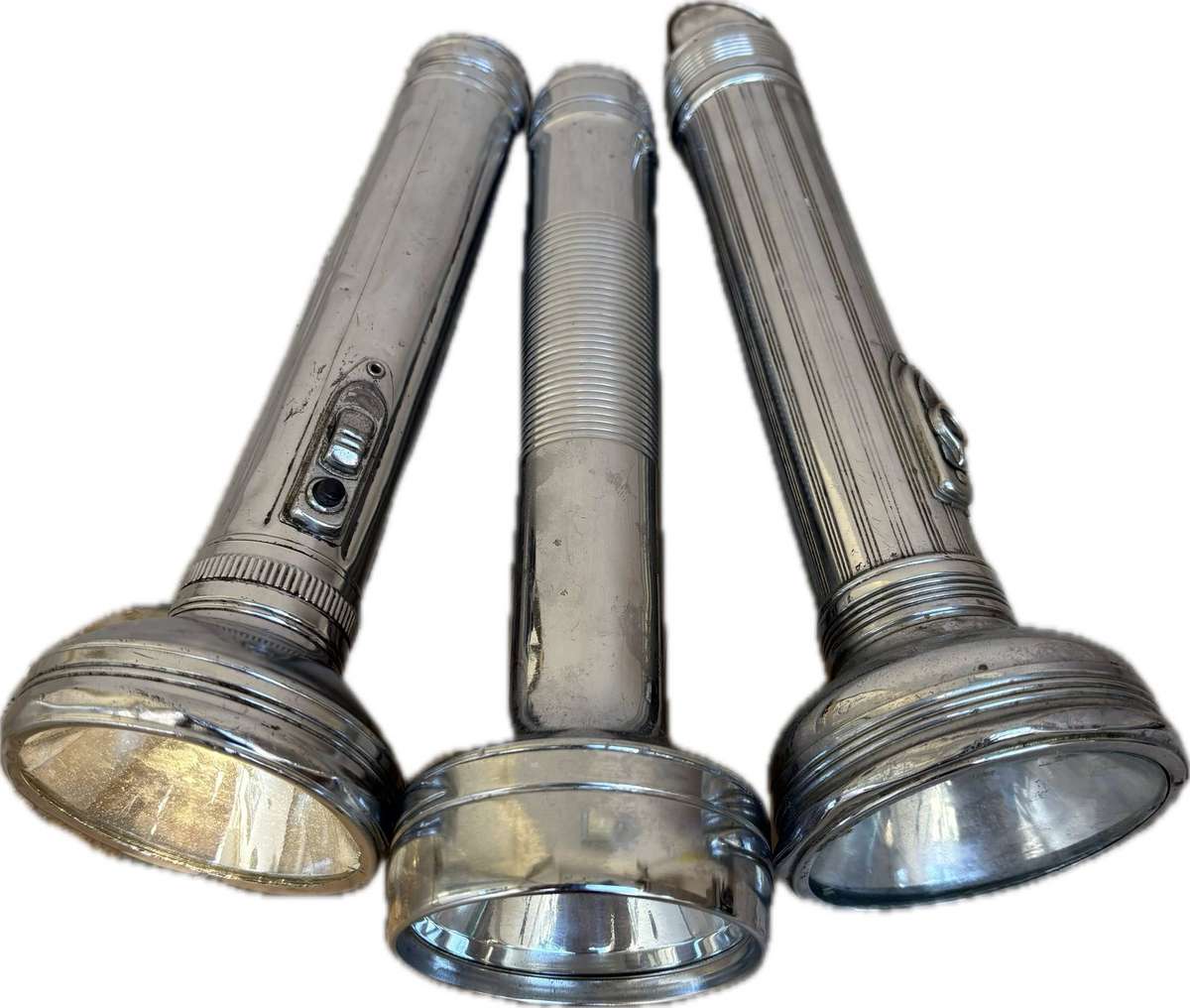 VINTAGE EVEREADY ALUMINIUM TORCH lot of 3