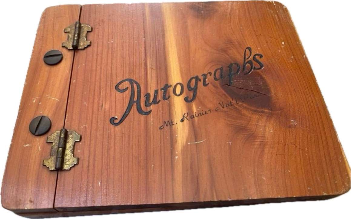 Vintage autograph wood book