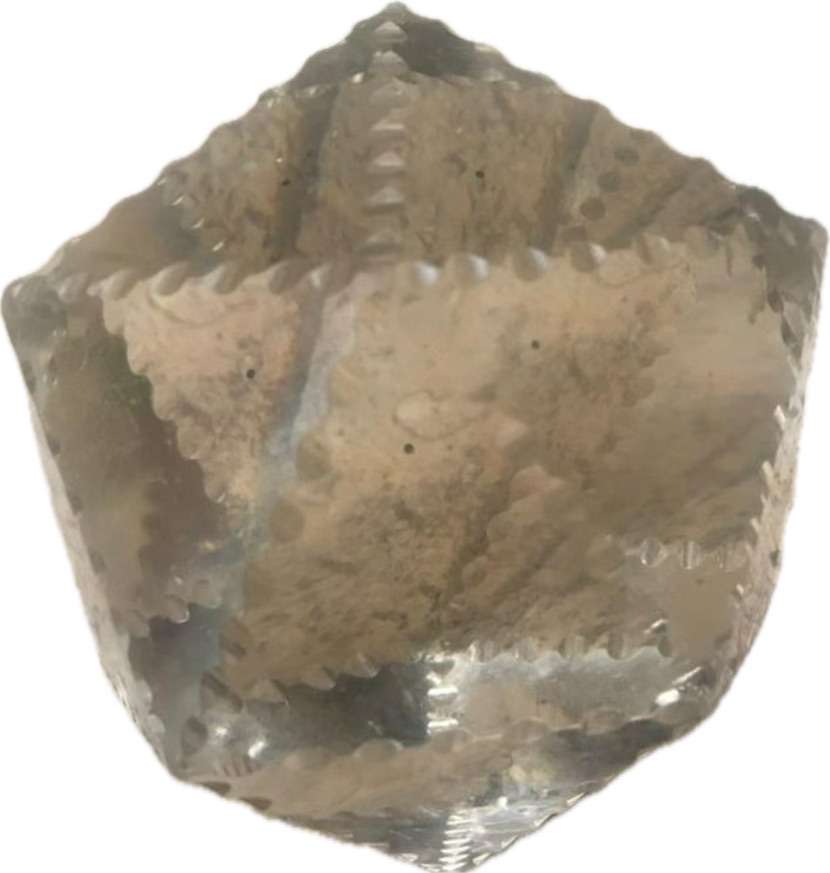 geometric polygon hexagon 15 side glass paperweight