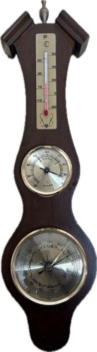 Vintage barometer thermometer wall mount
