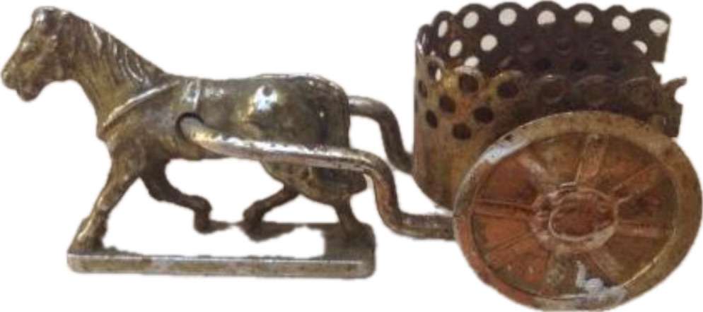 metal horse and cart miniature