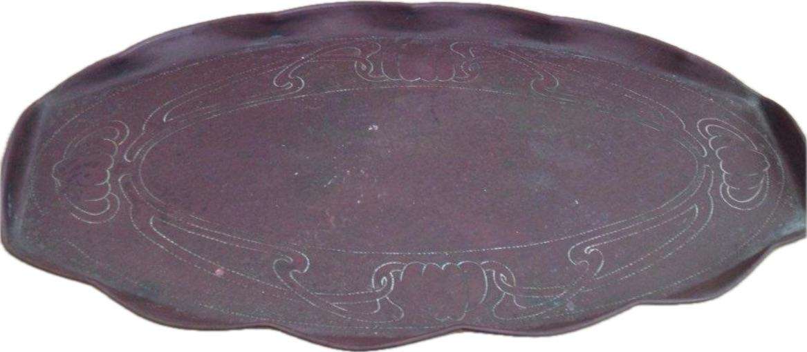 Vintage copper tray folded edges coffee tray drinks tray