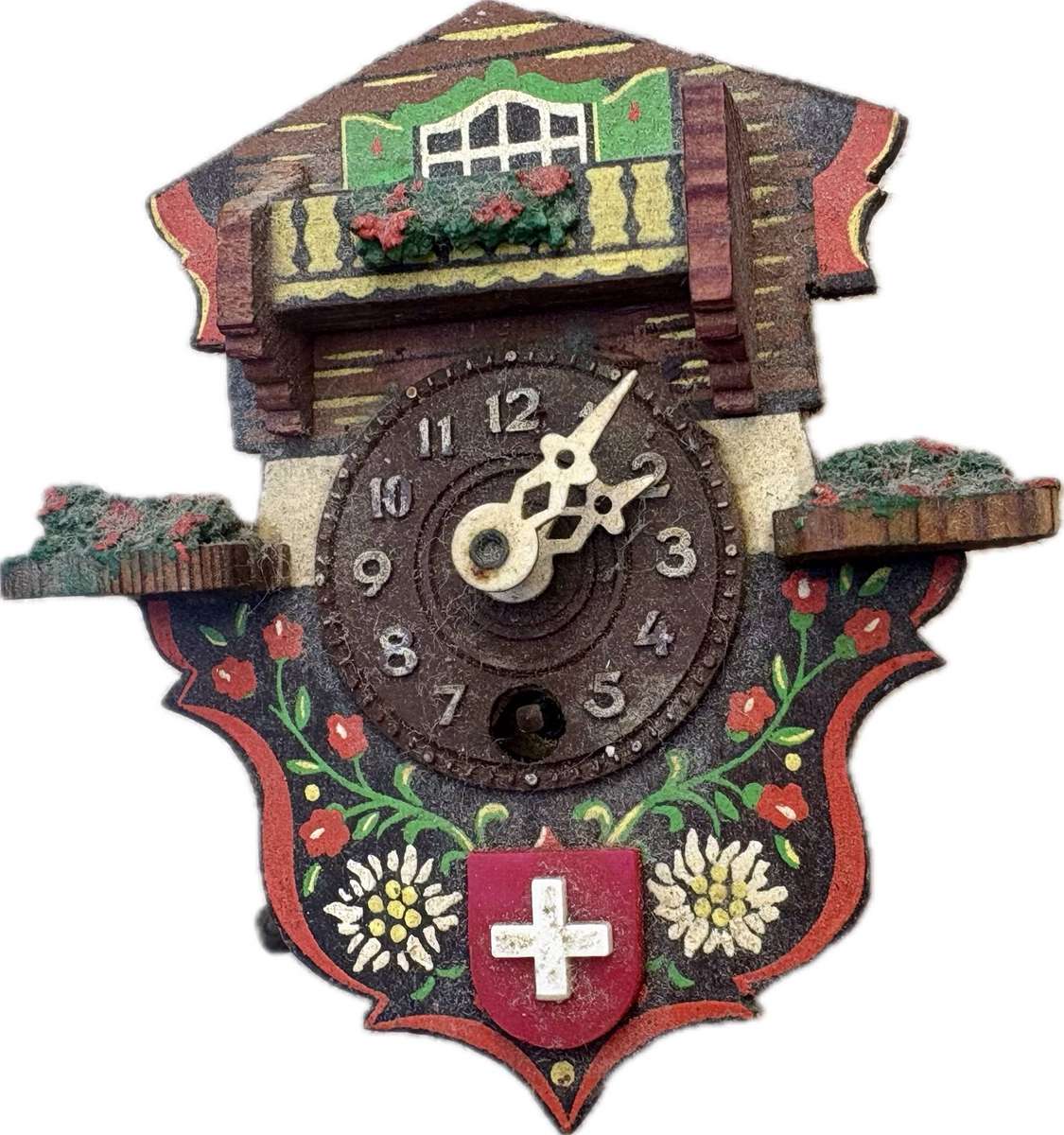 Vintage small cuckoo clock sold as spares
