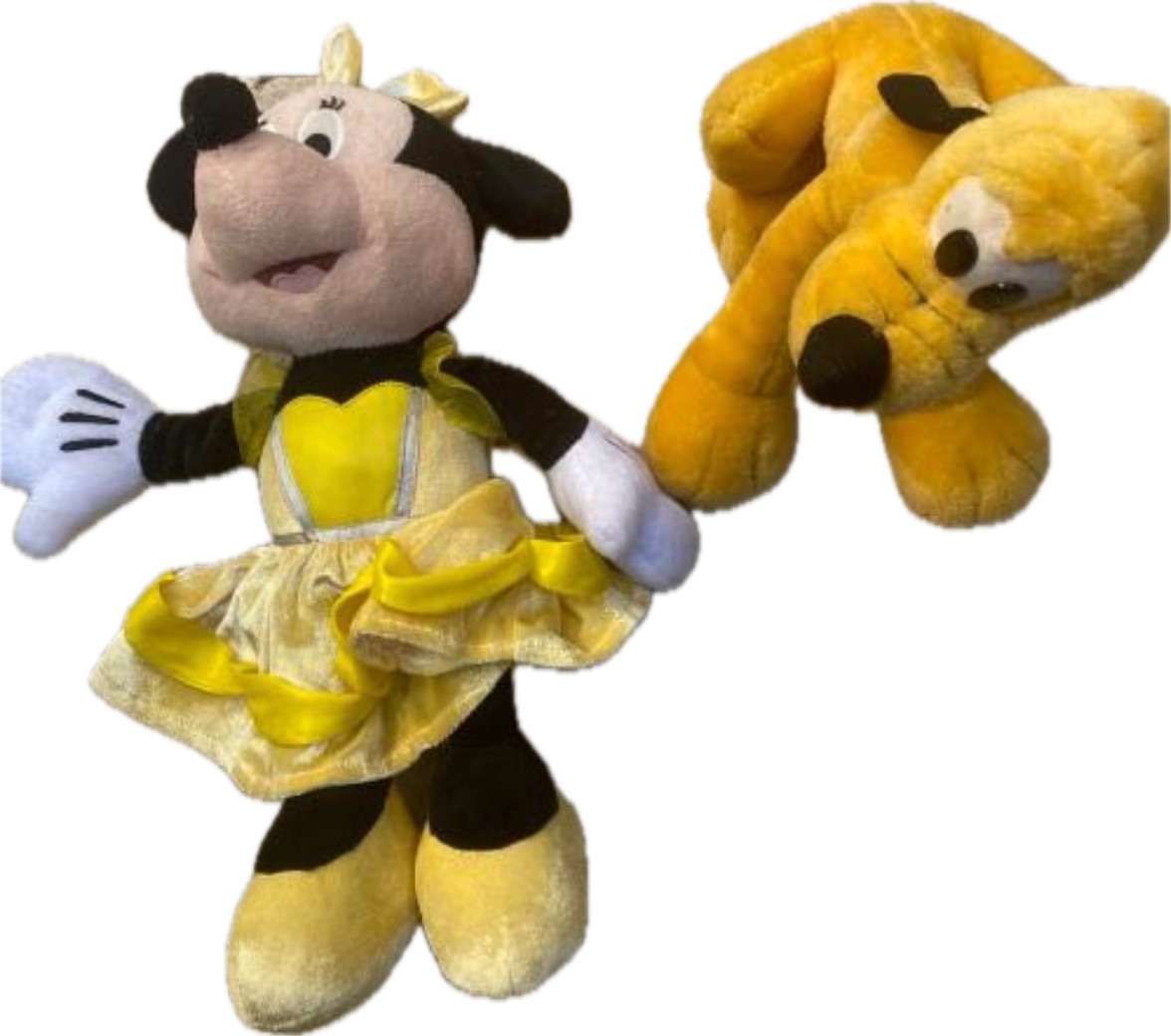 vintage disney doll Minnie Mouse and pluto soft doll pair
