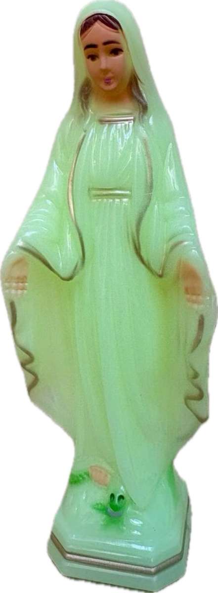 Luminous crucifix +  mother Virgin Mary figure pair