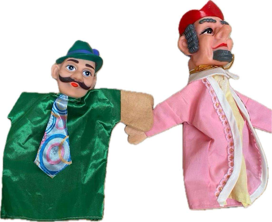 Vintage rubber head puppet pair Germany