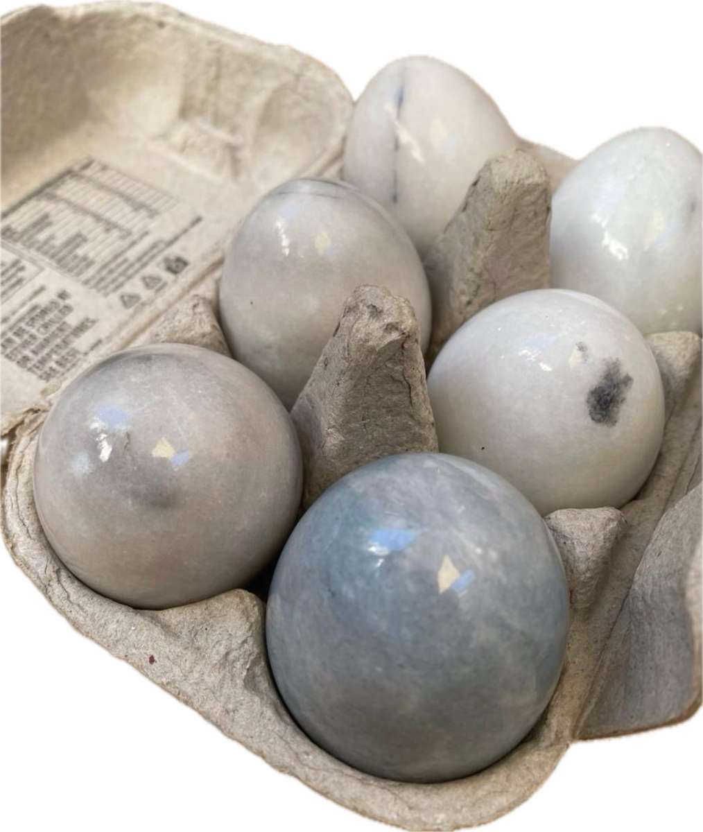 Polished precious stone egg eggs lot of 6