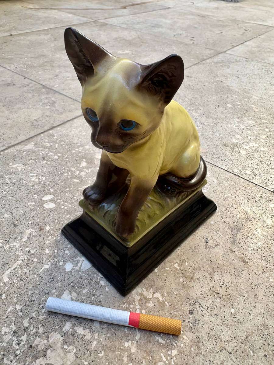 Vintage ceramic cat figurine lot of 3 Japan