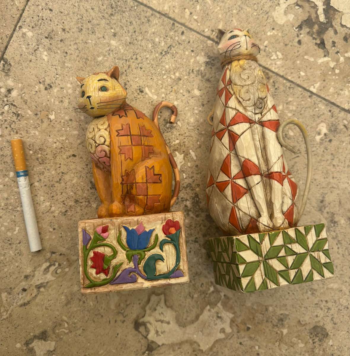 JIM SHORE 2003 Heartwood Creek Jasper and Abraham Decorative Cat Figurine pair