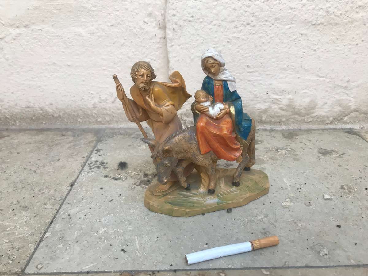 Fontanini religious flight to safety nativity figure Joseph Mary Jesus