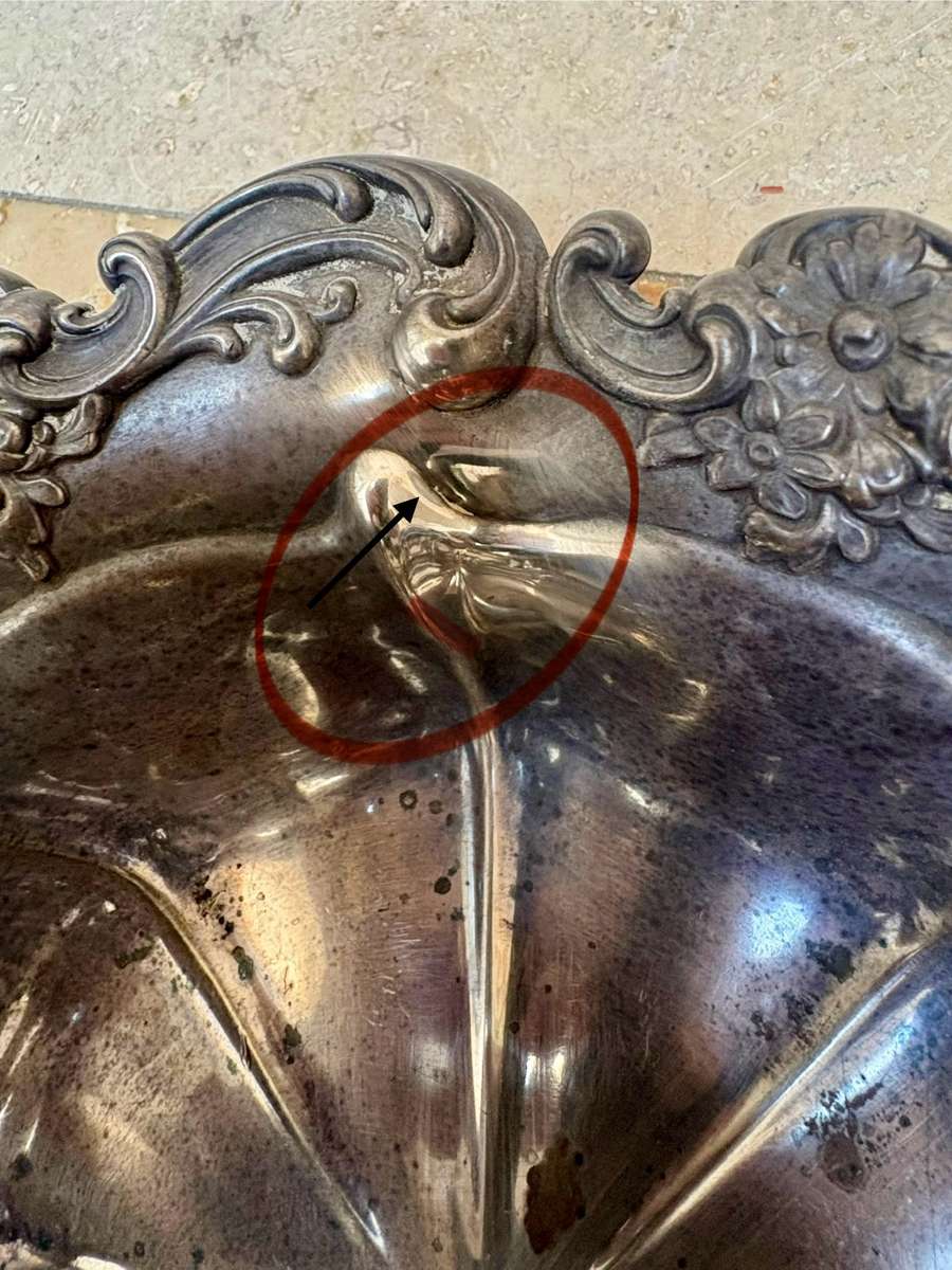 Vintage Sterling silver ornate fruit bowl , 444g