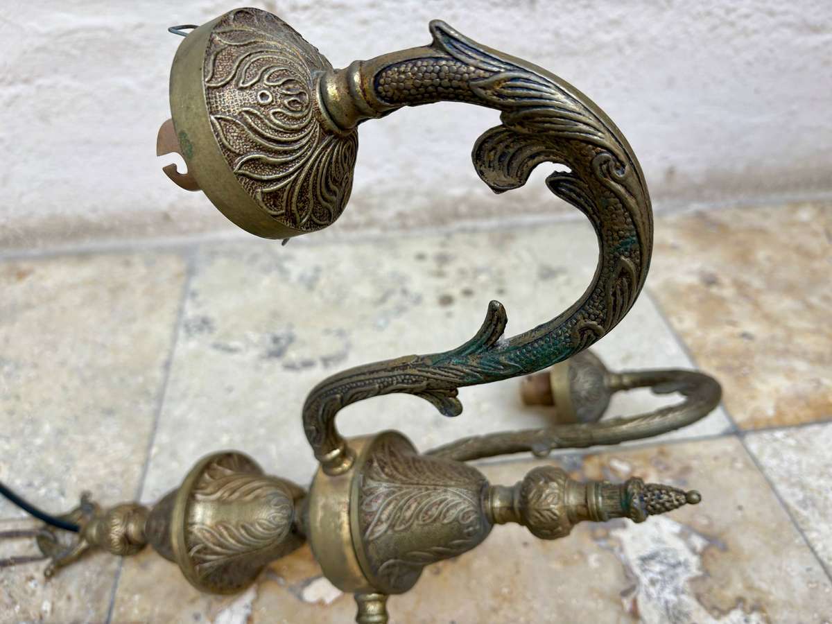 Vintage brass chandelier 3 arm