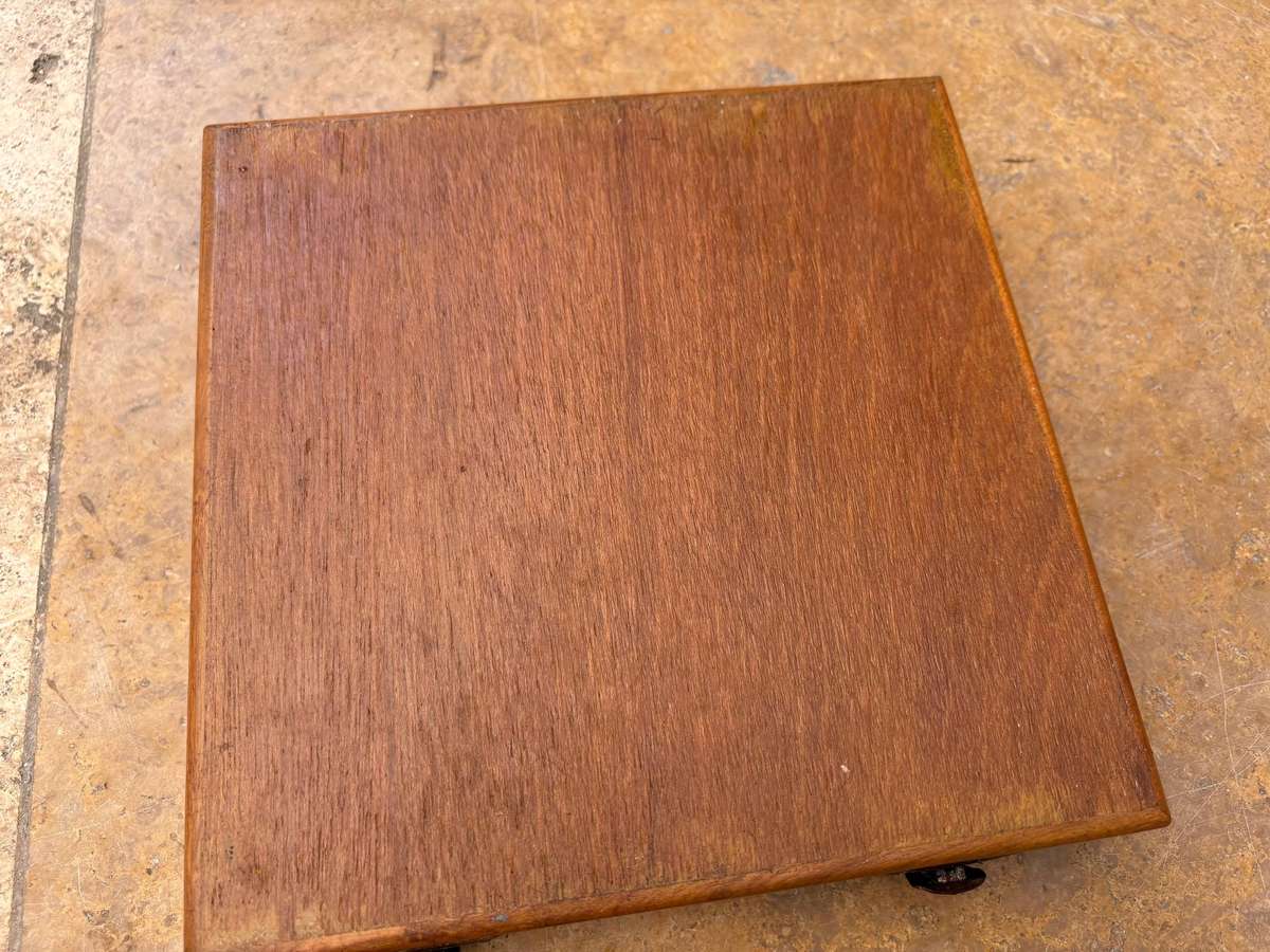 Vintage chess set marble and wood storage box