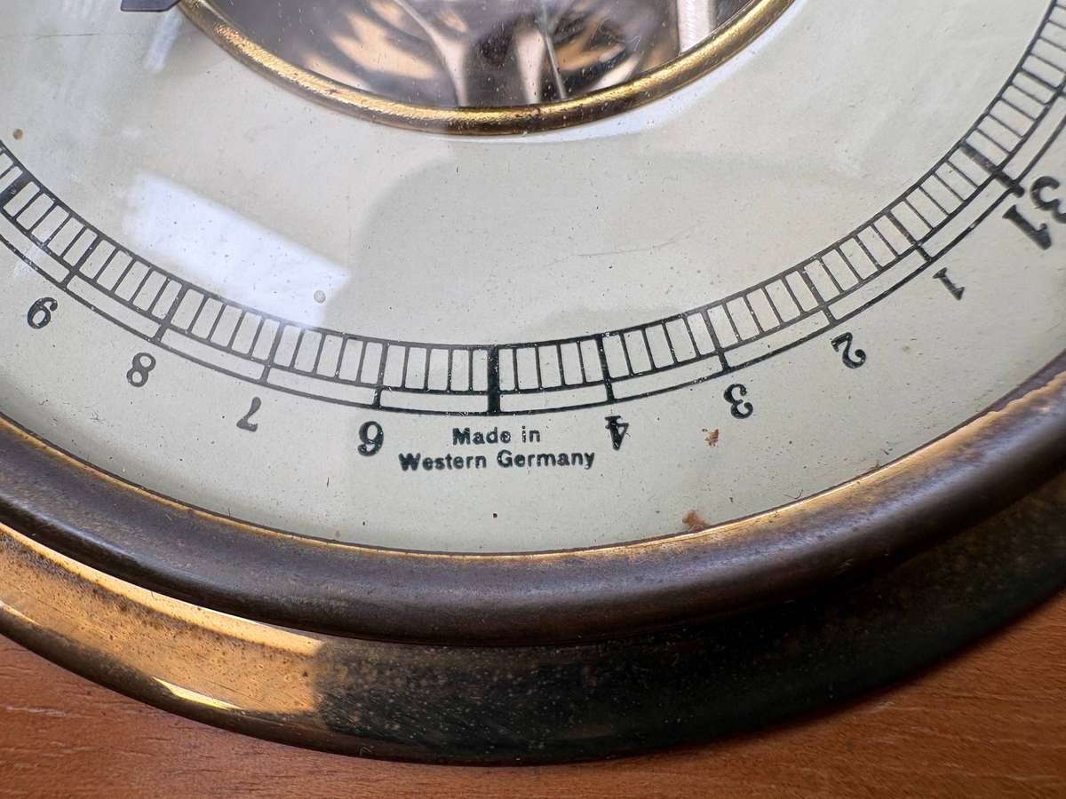 Vintage barometer thermometer wall mount Germany weather station