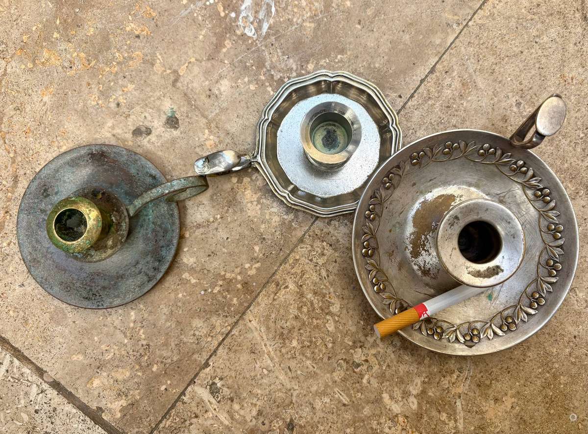 Vintage chamberstick candle holder lot of 3