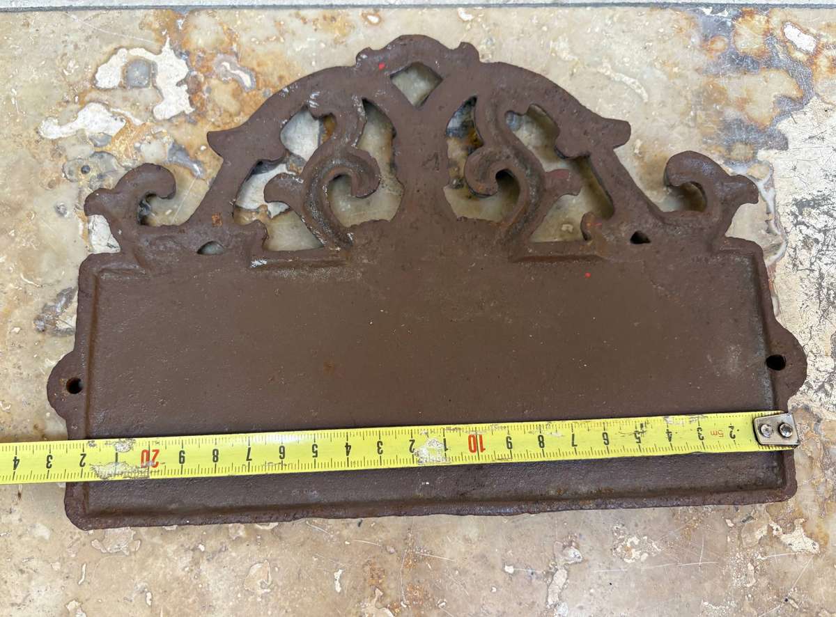 Vintage cast iron welcome sign rustic