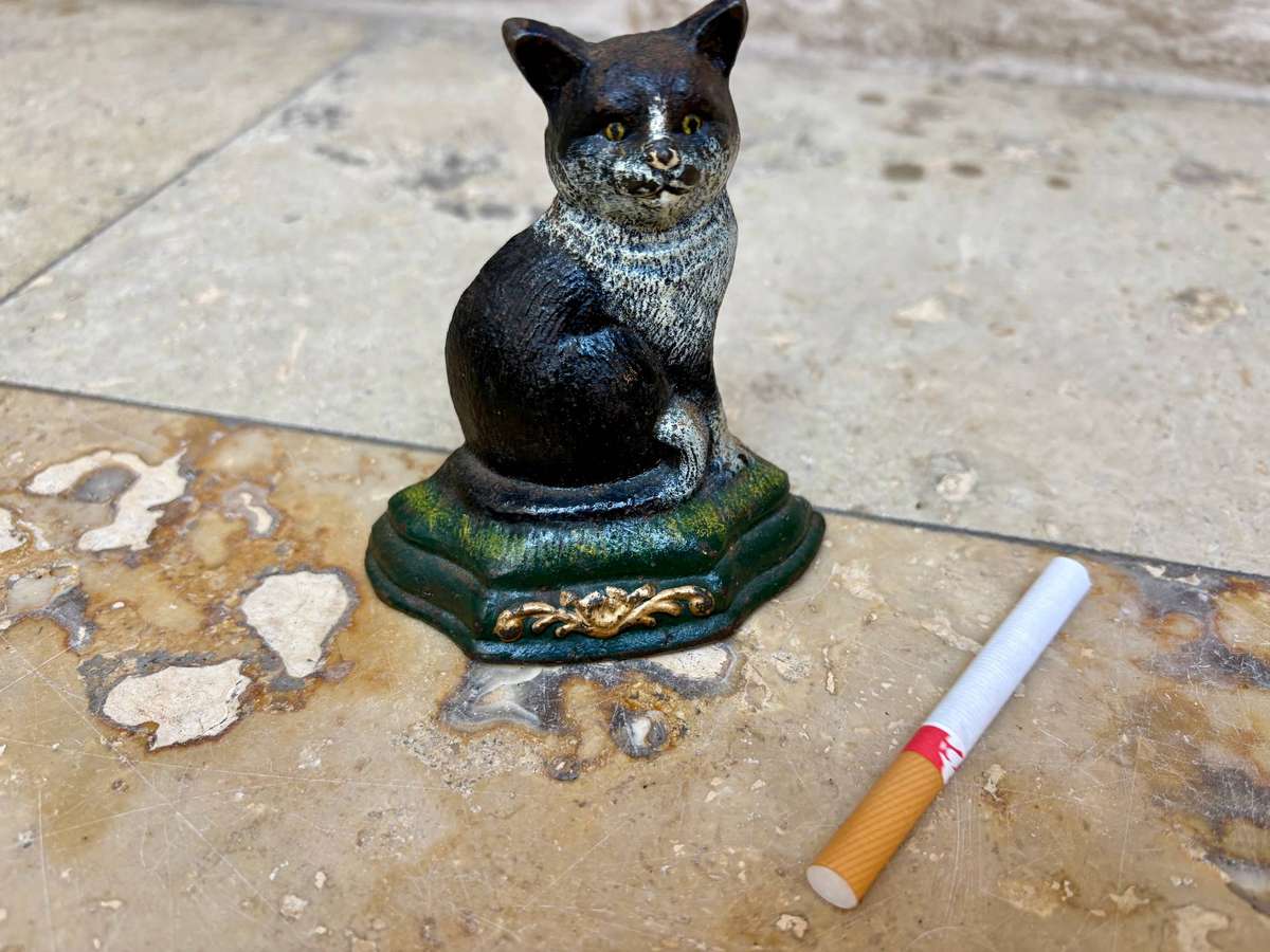 Vintage cast iron Cat door stop