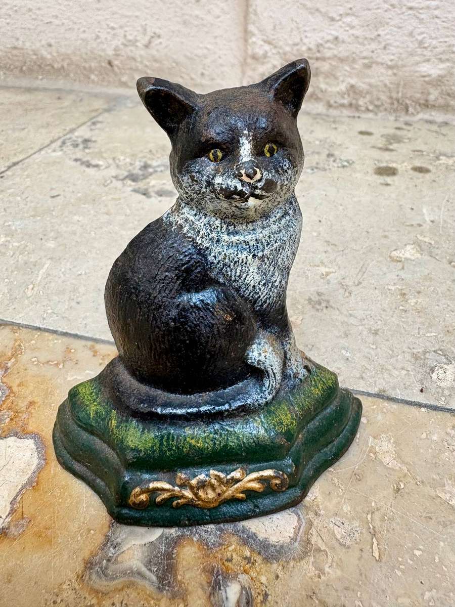 Vintage cast iron Cat door stop