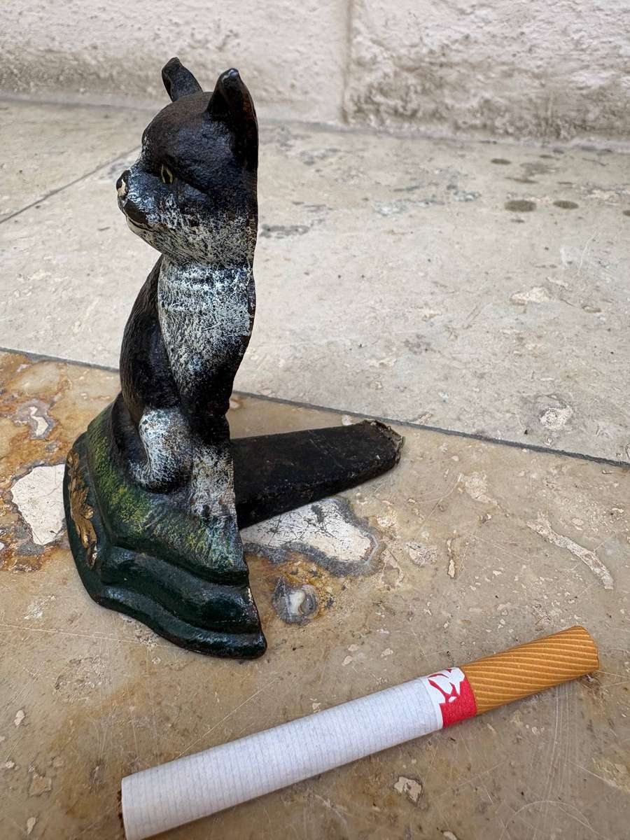 Vintage cast iron Cat door stop