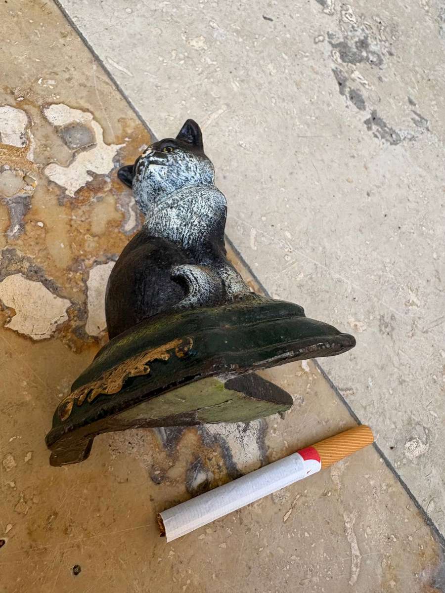 Vintage cast iron Cat door stop