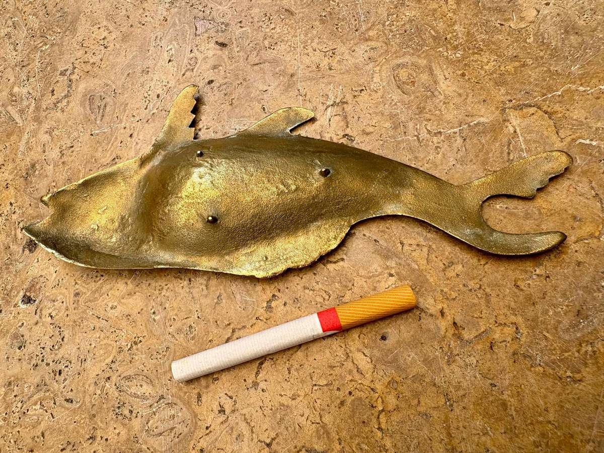 Vintage brass fish ashtray India