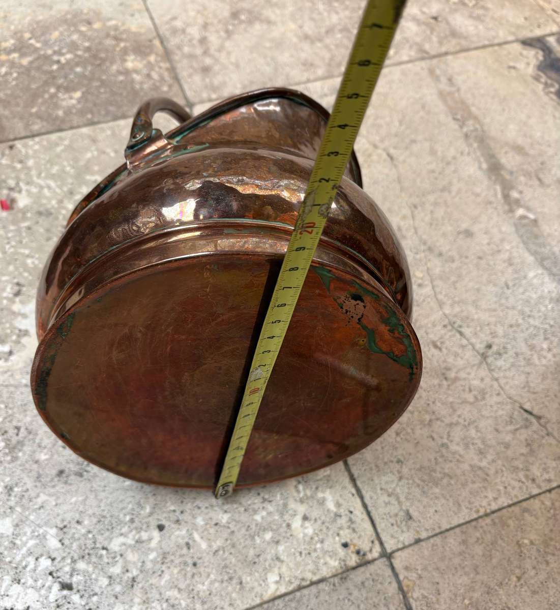 Vintage copper helmet coal scuttle