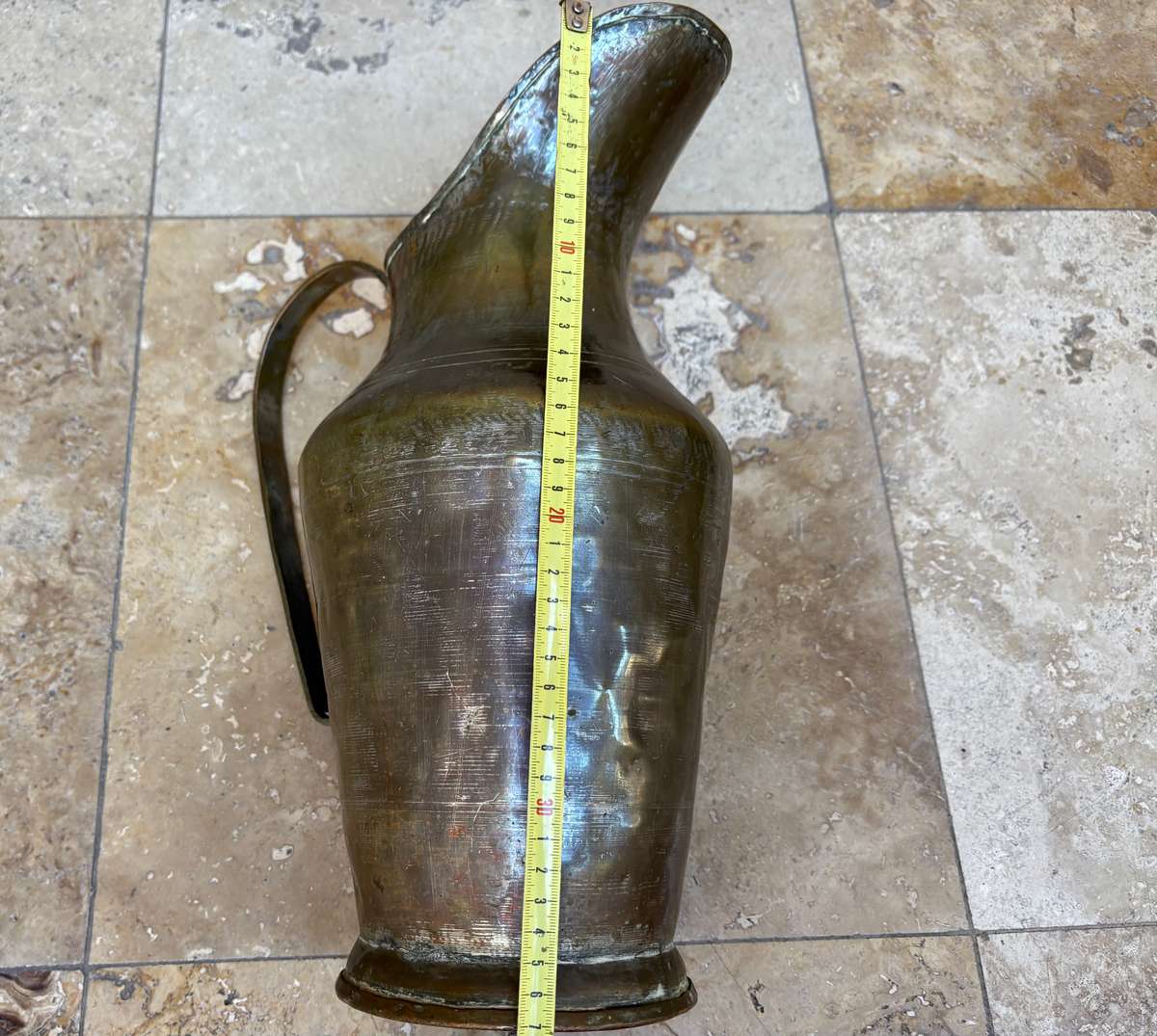 Vintage  heavy brass large water  Pitcher - 1 Gallon