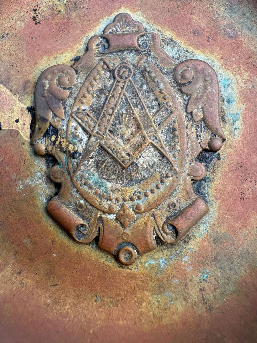 Vintage free mason ashtray silver plated