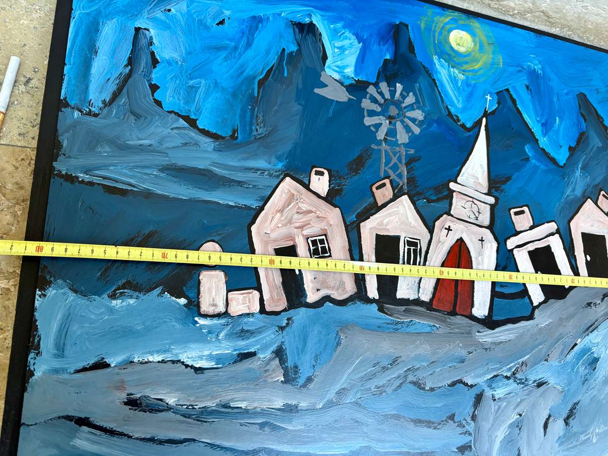 Johan De Vries art on board ,  naive contemporary 2001 (1945-2002)