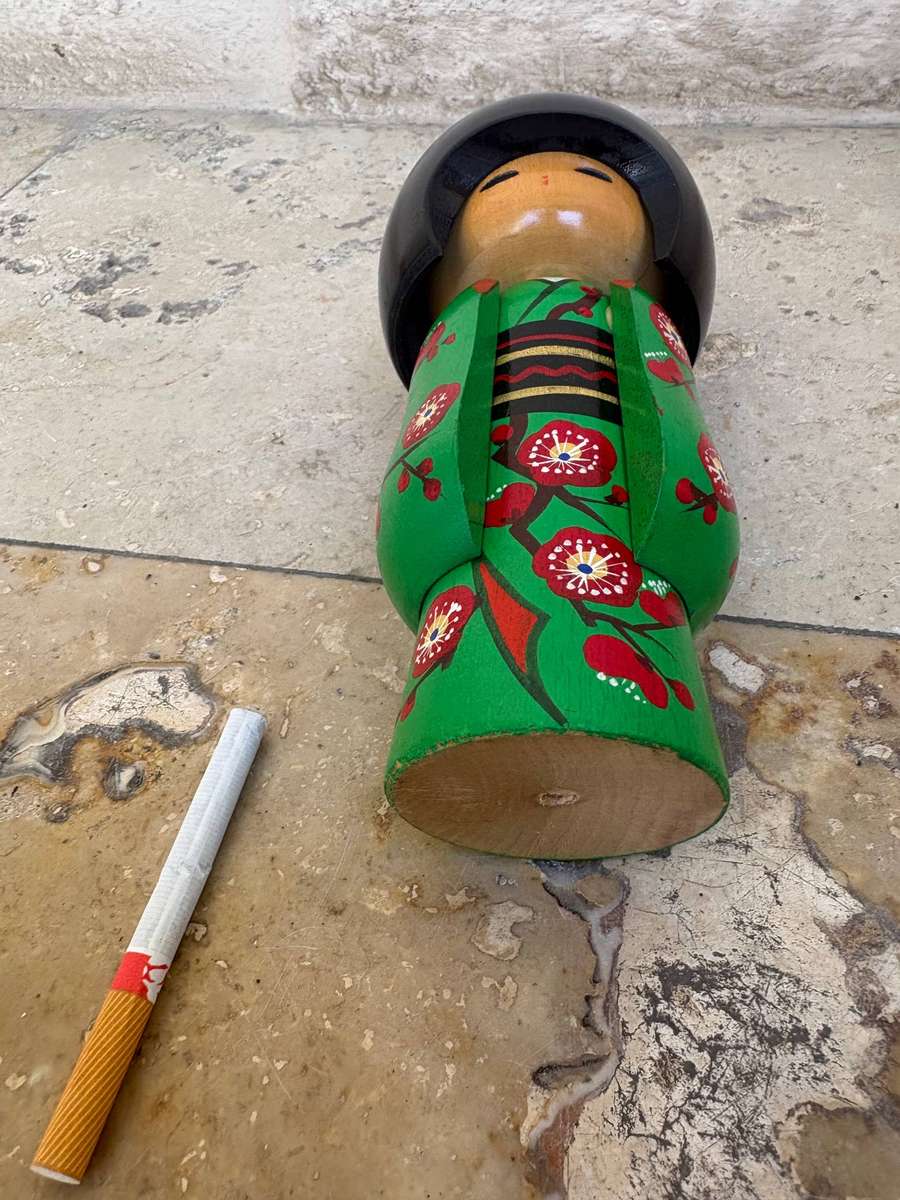 Vintage kokeshi doll Japan 20 cm plus one