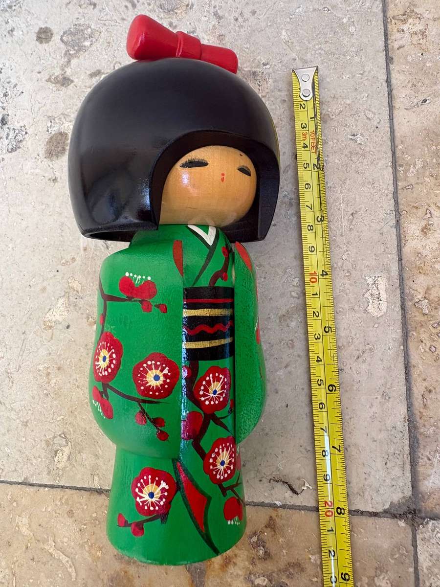 Vintage kokeshi doll Japan 20 cm plus one