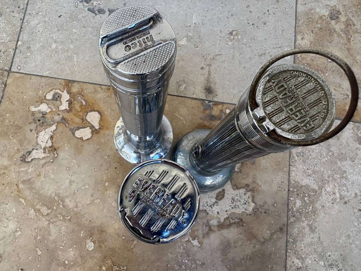 VINTAGE EVEREADY ALUMINIUM TORCH lot of 3