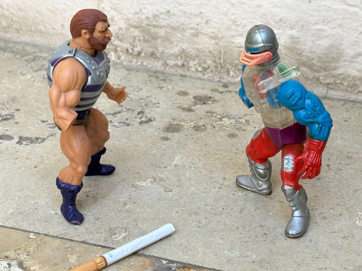 Vintage He-man Roboto Masters Of The Universe +he man  Fisto action figure pair