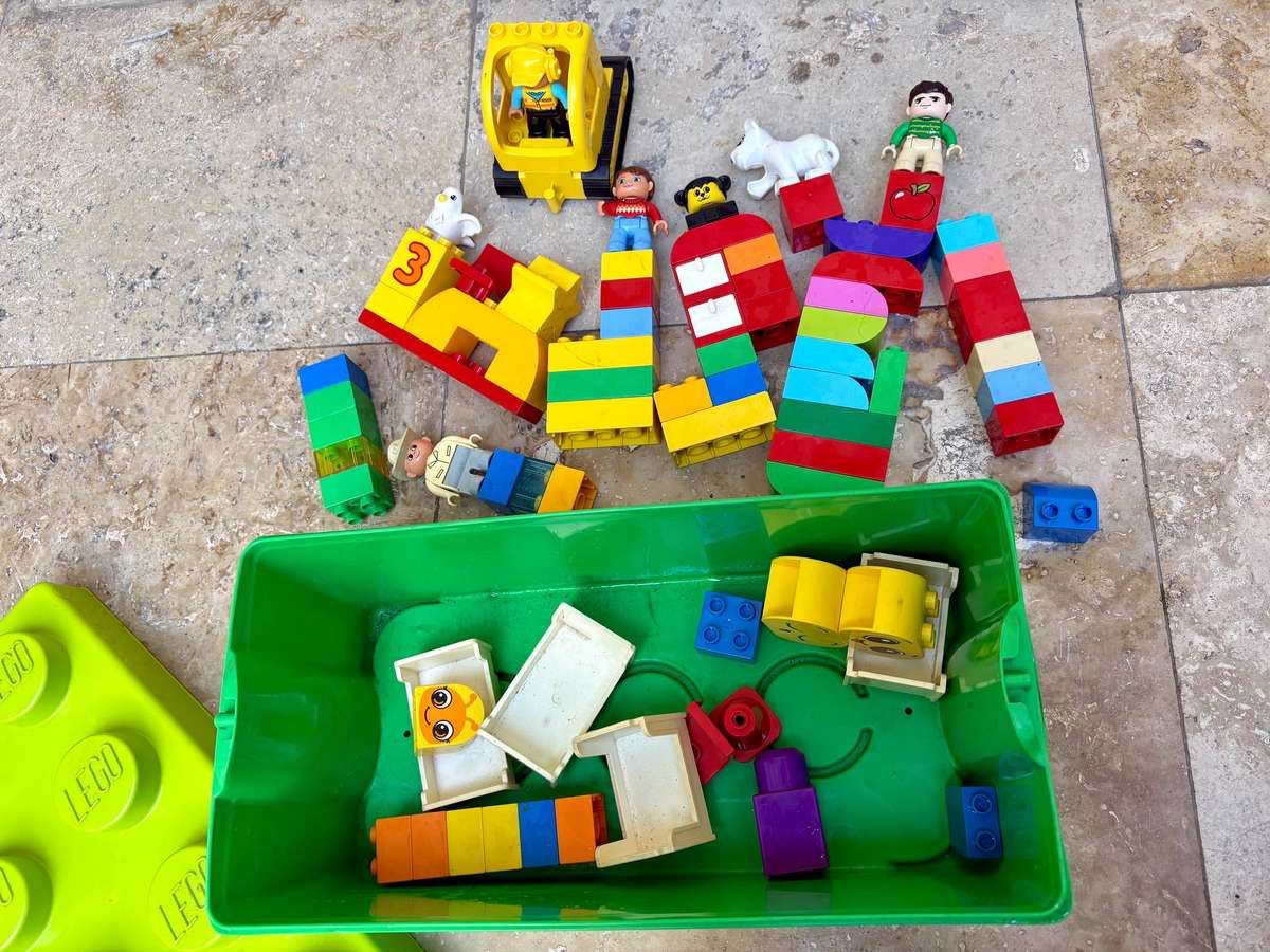 Large Lego duplo lot in Lego box