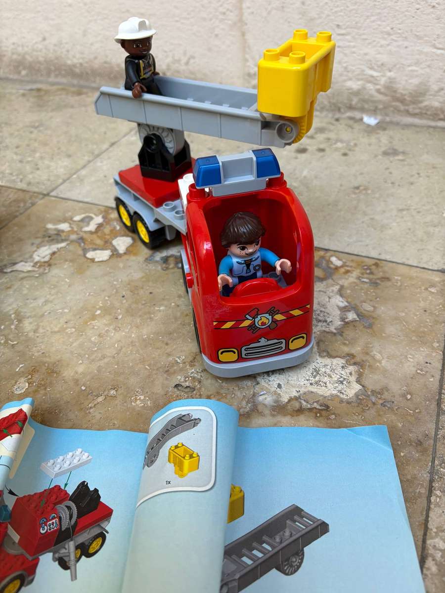 Lego duplo fire truck with 2 figures sold as spares