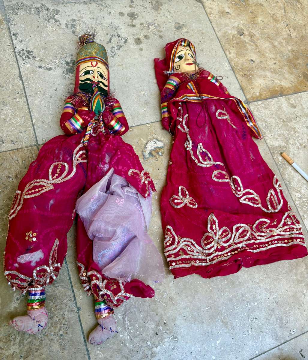 Indian doll Rajasthani Wood Folk Puppets Doll Pair