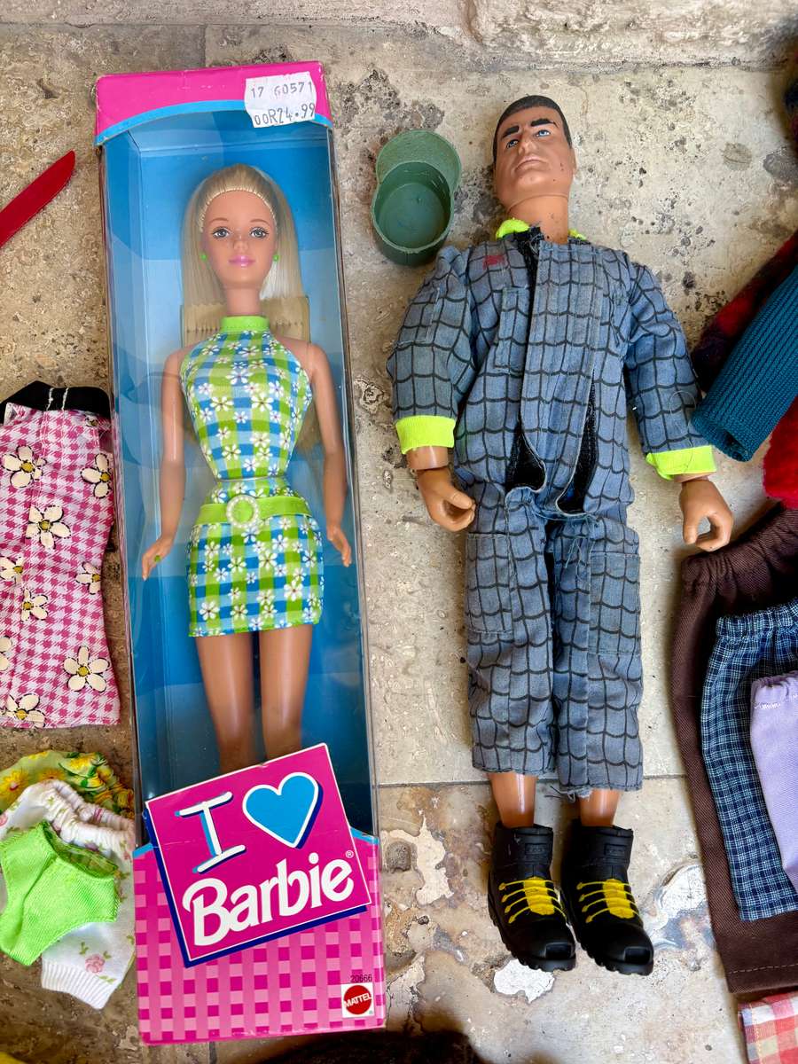 Vintage Barbie doll in original box and Ken doll pair barbie clothes lot