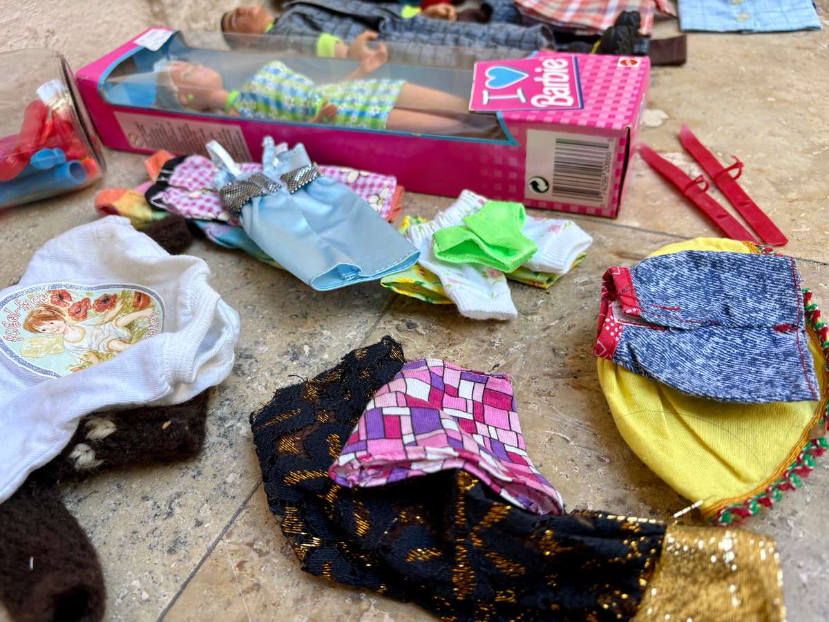 Vintage Barbie doll in original box and Ken doll pair barbie clothes lot