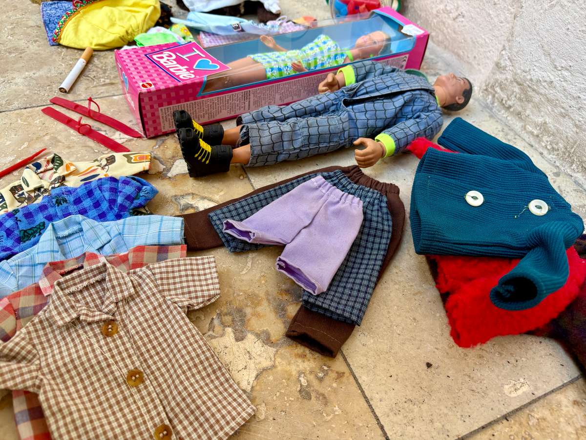 Vintage Barbie doll in original box and Ken doll pair barbie clothes lot