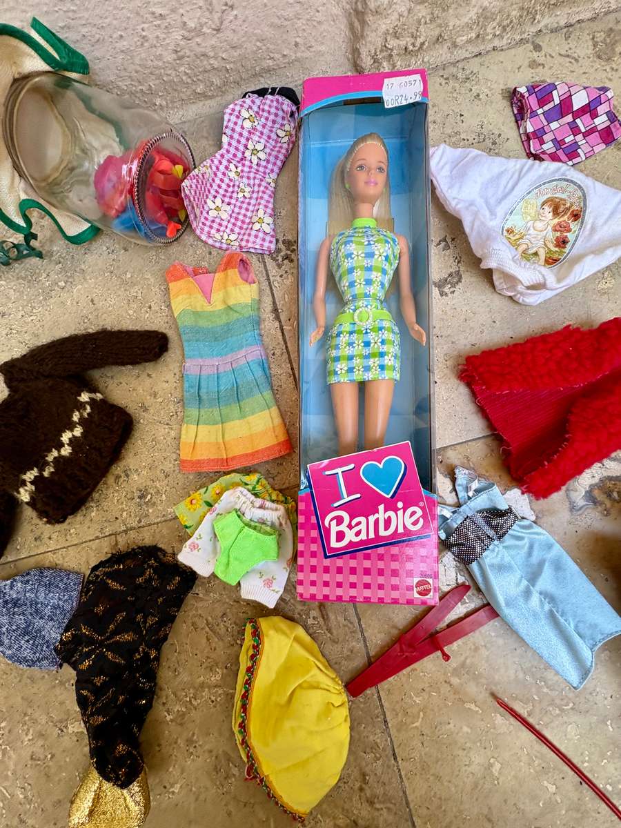 Vintage Barbie doll in original box and Ken doll pair barbie clothes lot