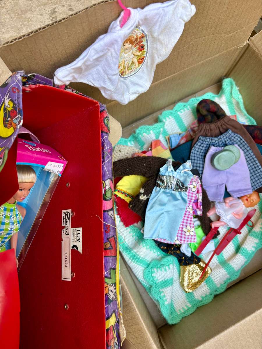 Vintage Barbie doll in original box and Ken doll pair barbie clothes lot