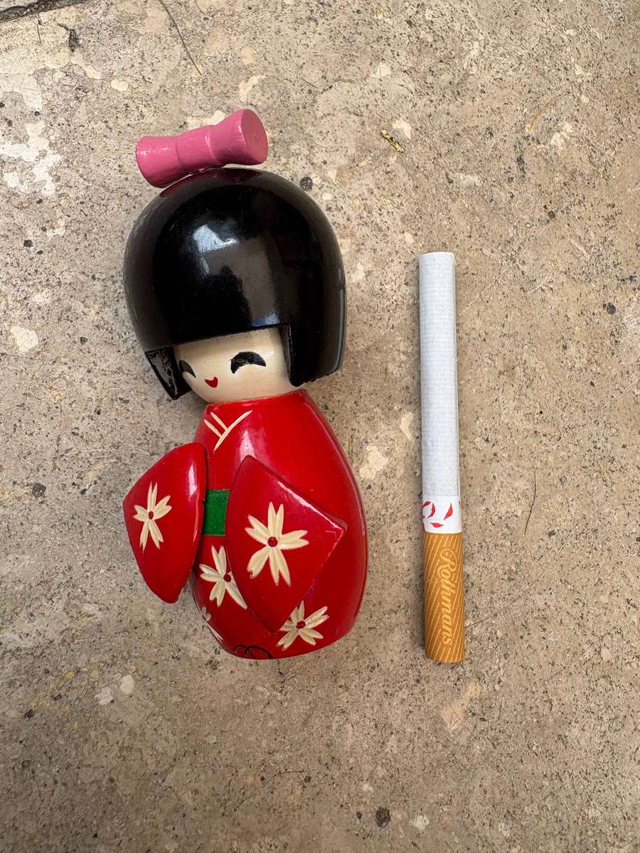 Vintage kokeshi doll Japan 20 cm plus one
